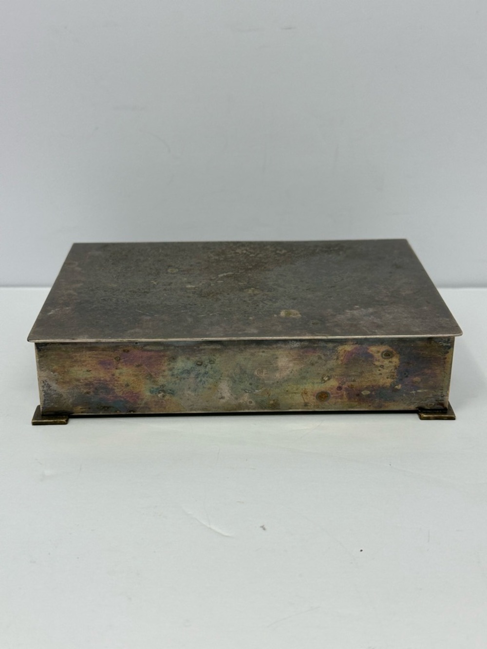 FB Rogers Antique Silver Plate Table Cigarette Box Case Holder West Germany P0